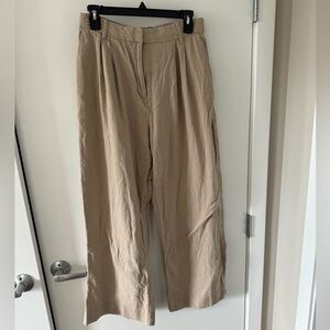 Tan linen trousers
